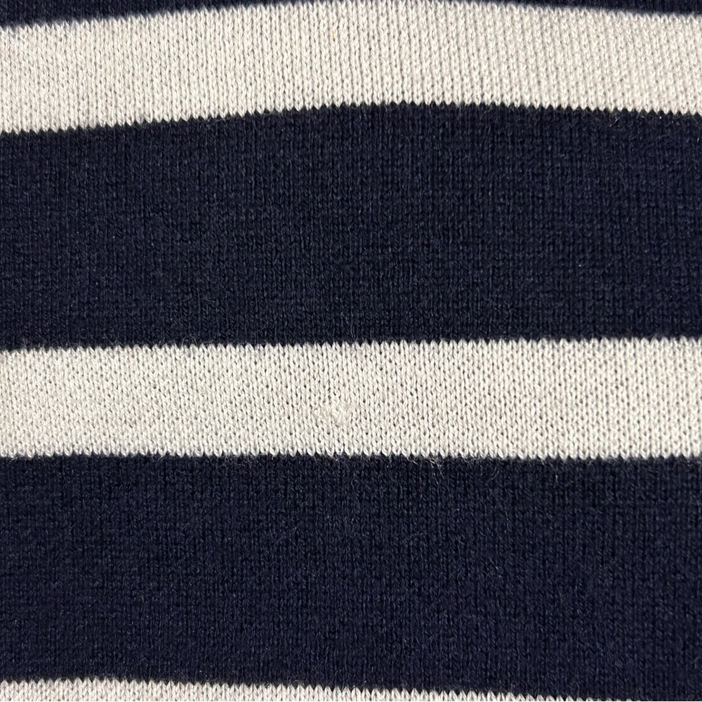 J. McLaughlin Dress Women M Navy White Stripe Merilee 3/4 Sleeve Mock Neck Swing - Picture 6 of 14